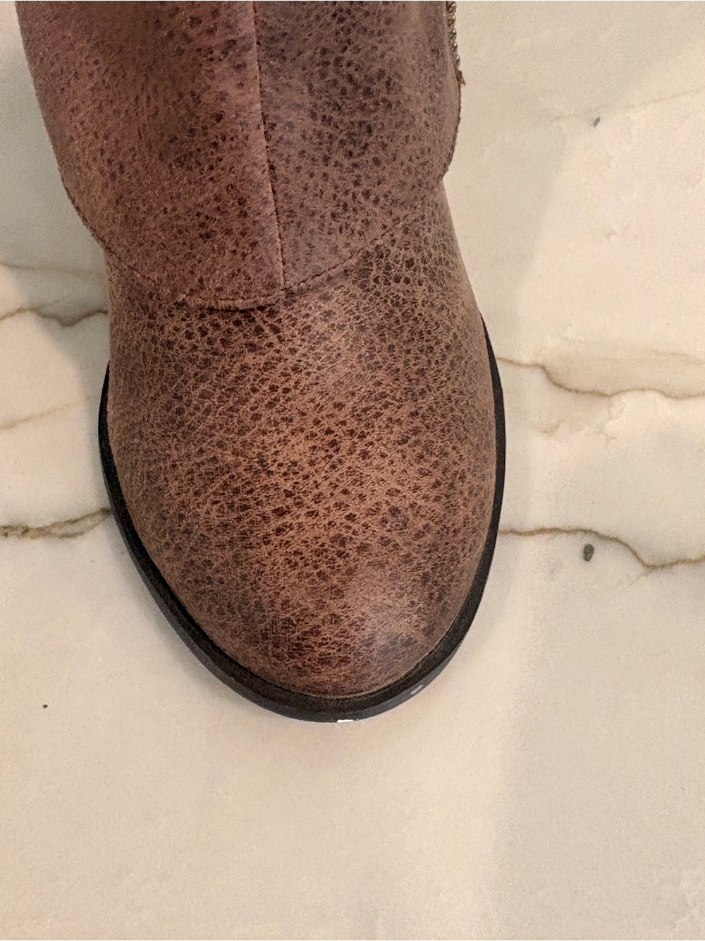 Women's Brown Knee-High Zip Boots - Picture 9 of 10